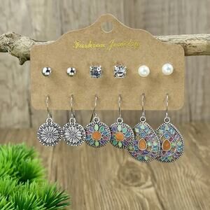 NWT 6 Pair Boho Dangle and Stud Earrings